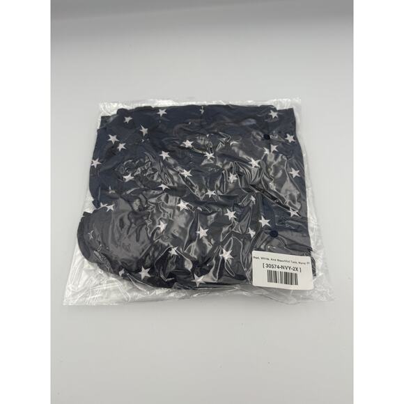 Chic Soul "Red, White, And Beautiful" Tank Navy - Size 2X - Picture 8 of 10